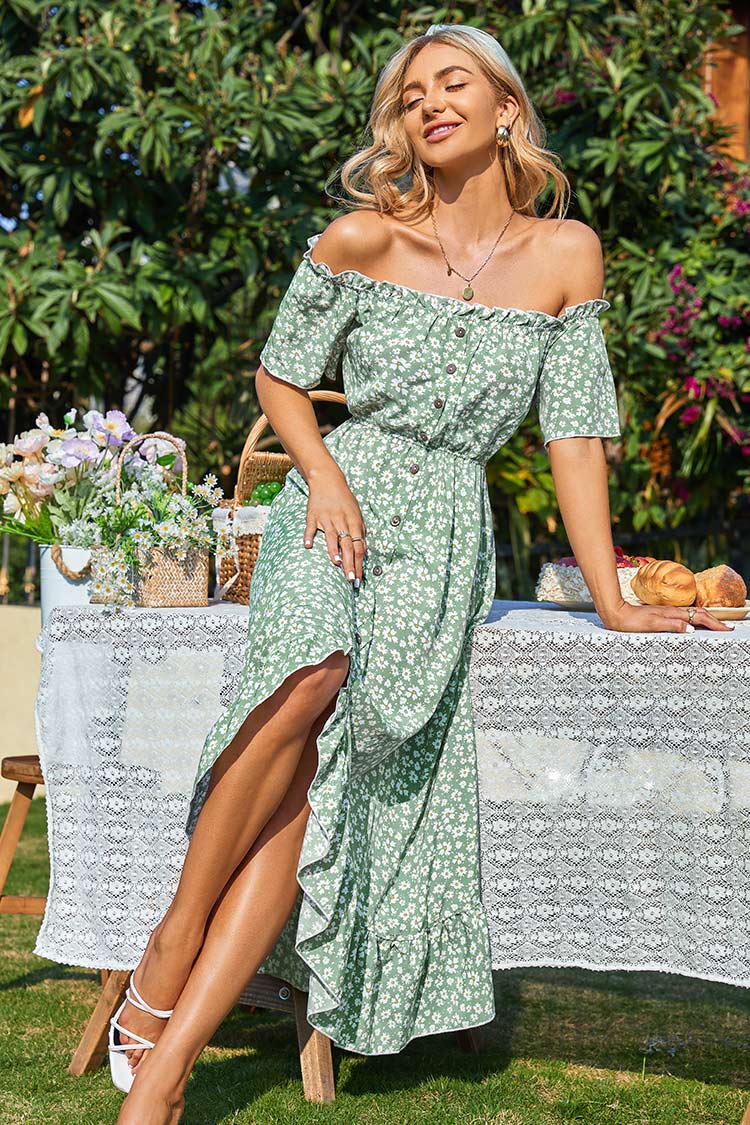 Robe trapèze à épaules dénudées