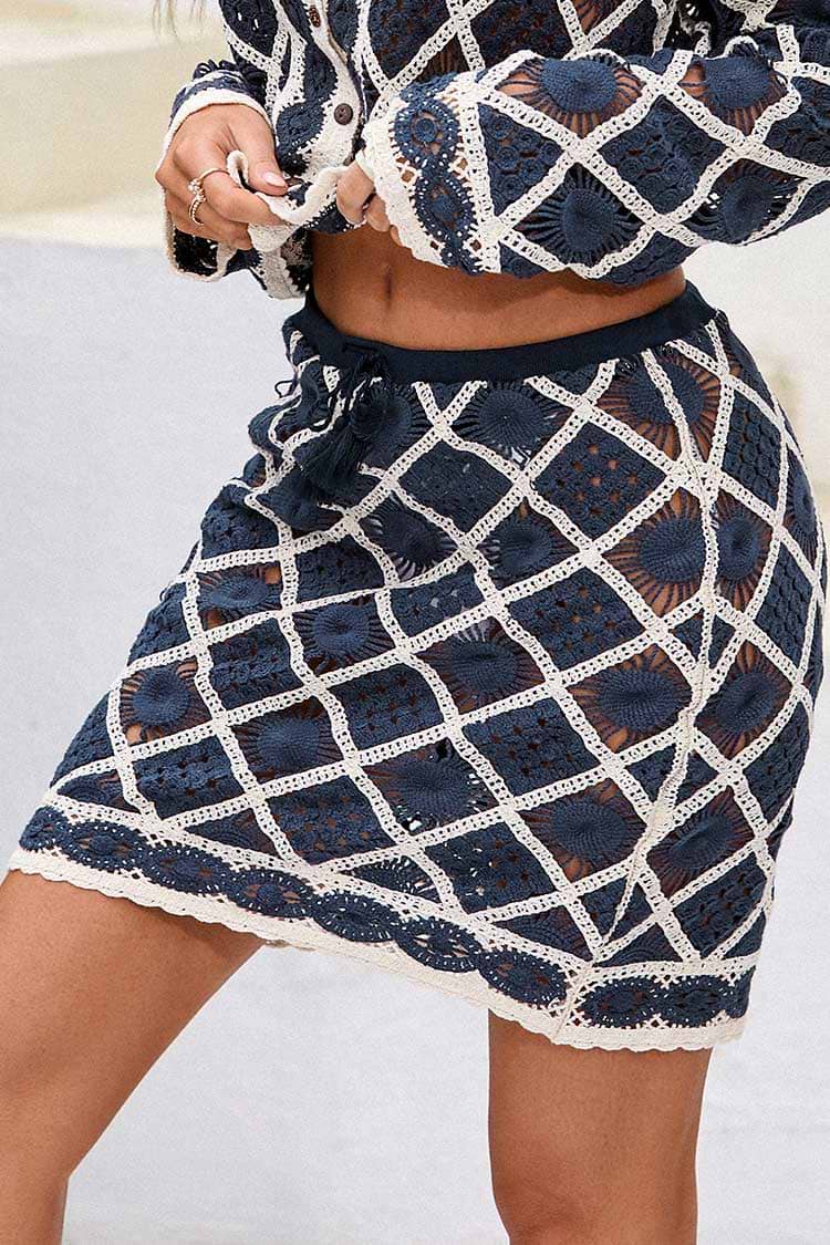 Jupe en crochet à taille élastique