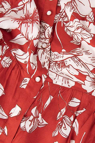 Robe Dos Nu Bretelles Fines, Taille S (36), Coton, Motif Fleurs Roses, Longueur Mi-mollet, été
