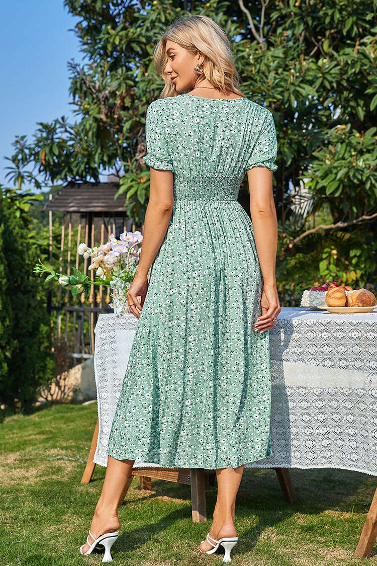 Courtney Ditsy Plunge A-Shape Dress