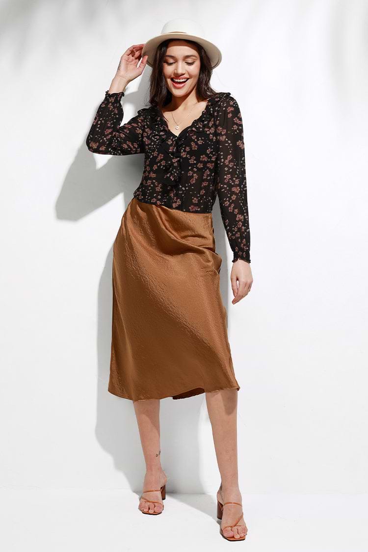 Ditsy Bodysuit mit V-Ausschnitt