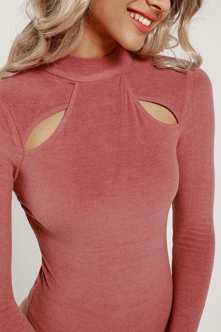 Abagail High Neck Cut-out Bodysuit