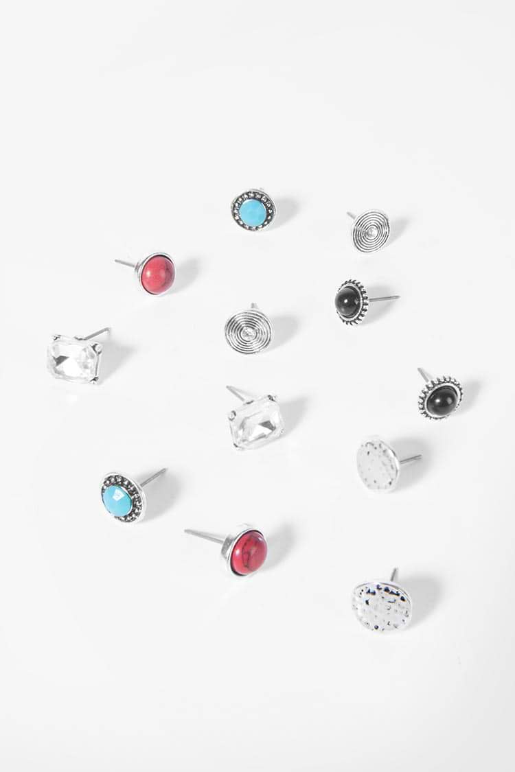 Boucles d'oreilles brillantes à imprimé géométrique