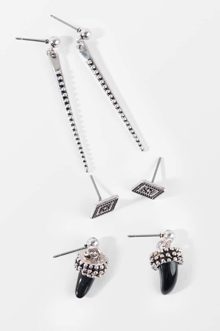 Boucles d'oreilles en résine à imprimé géométrique