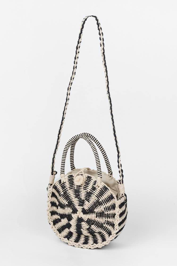 Sac bandoulière tressé noir