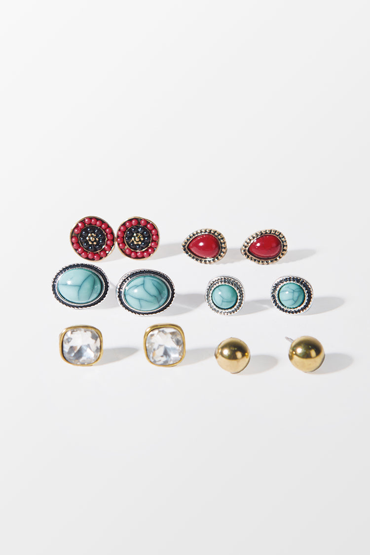 Boucles d'oreilles géométriques en turquoise