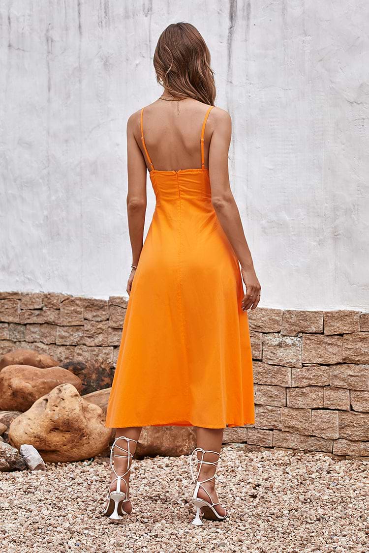 Rückenfreies Cut out Kleid in A-Form mit elastischem Bund