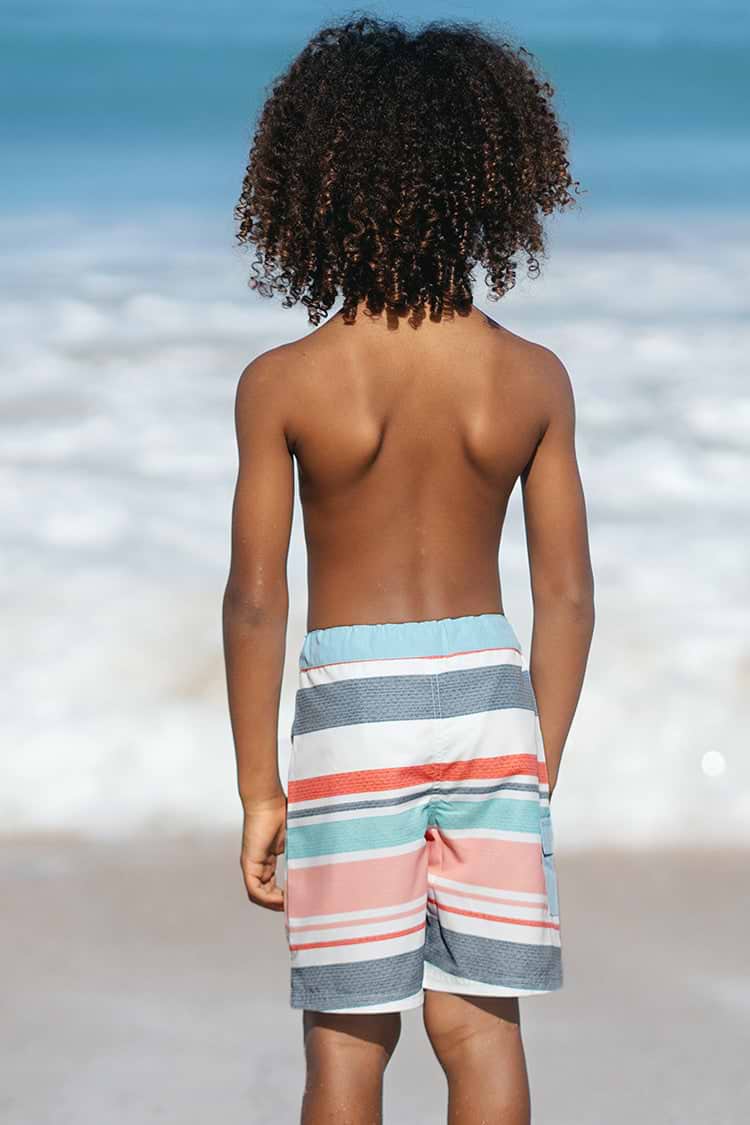 Gestreifte feste Boardshorts für Jungen