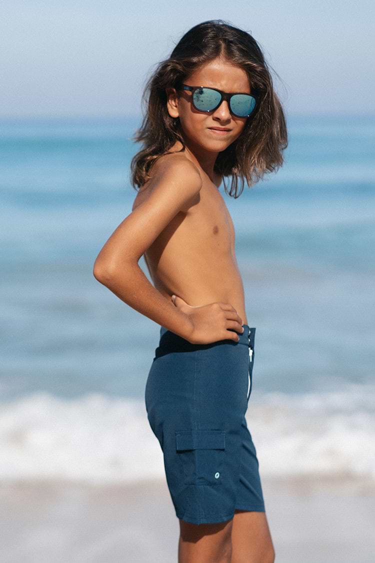 Navy Boys' Fixed Board Shorts
