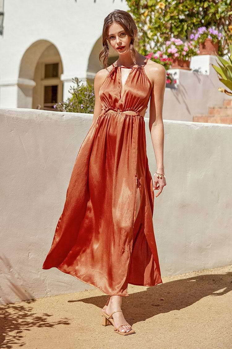 A-förmiges Kleid mit Cut-out und Schnürung