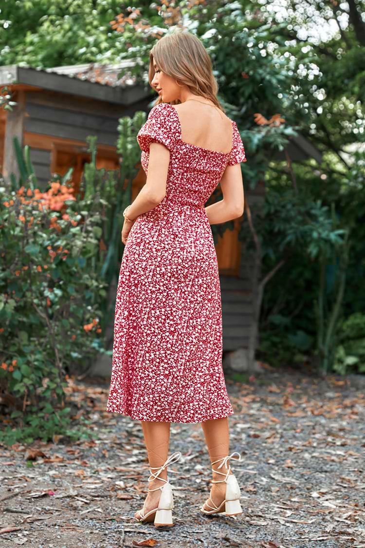 Honopu Square Neck A-Shape Dress