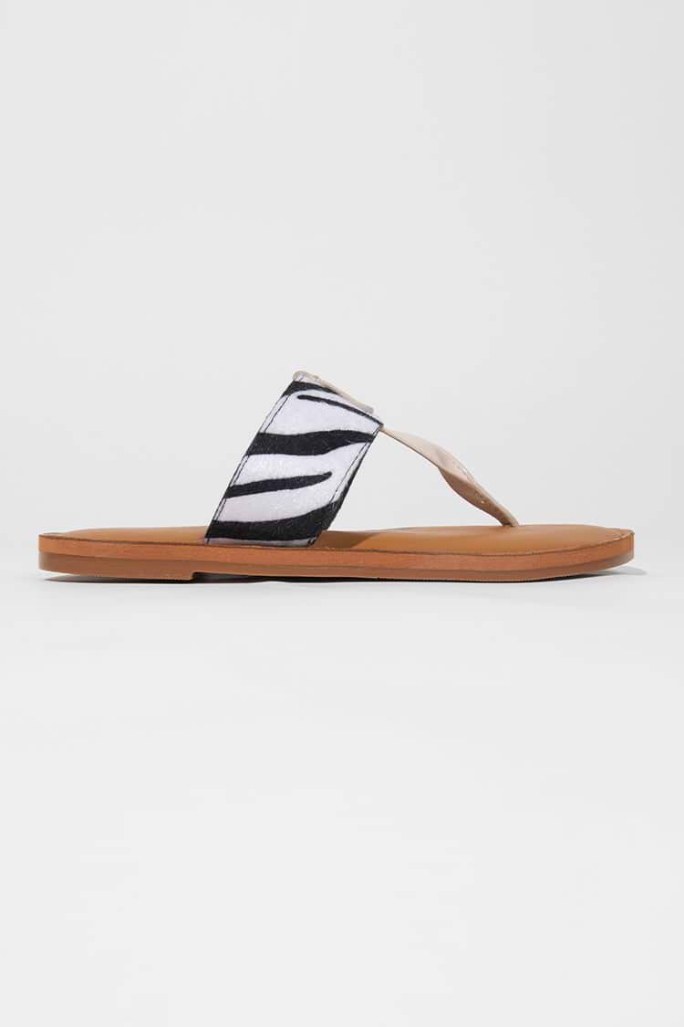 Amaretto Animal Print Flat Sandals