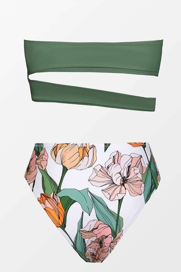 Bikini Bandeau de Cintura Alta
