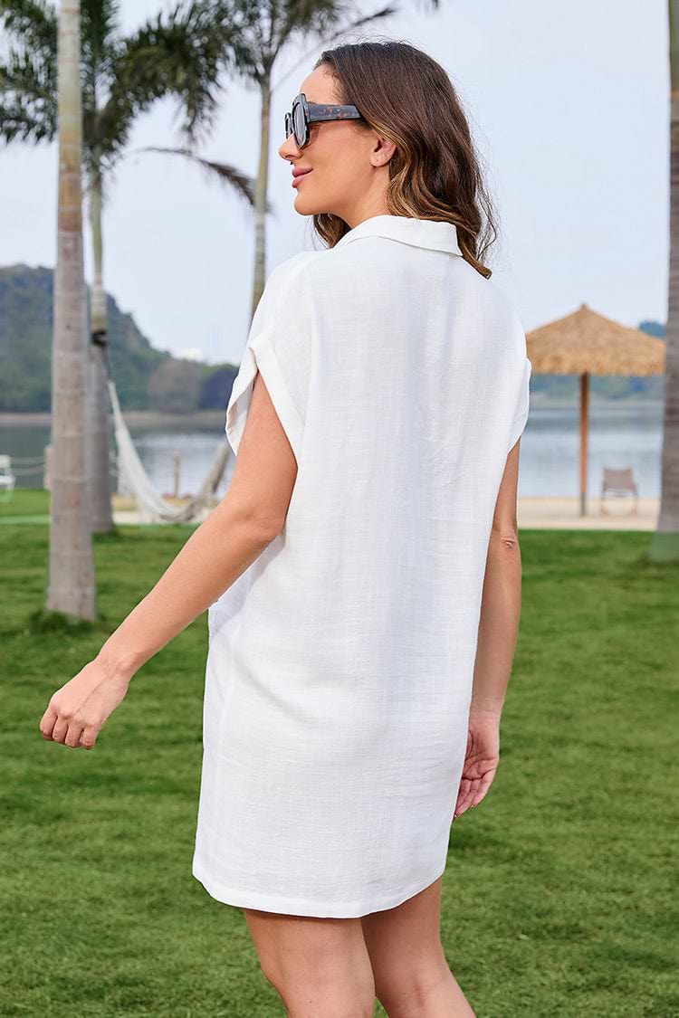 Cover Up Ke’e Beach de mini length y con cuello camisero