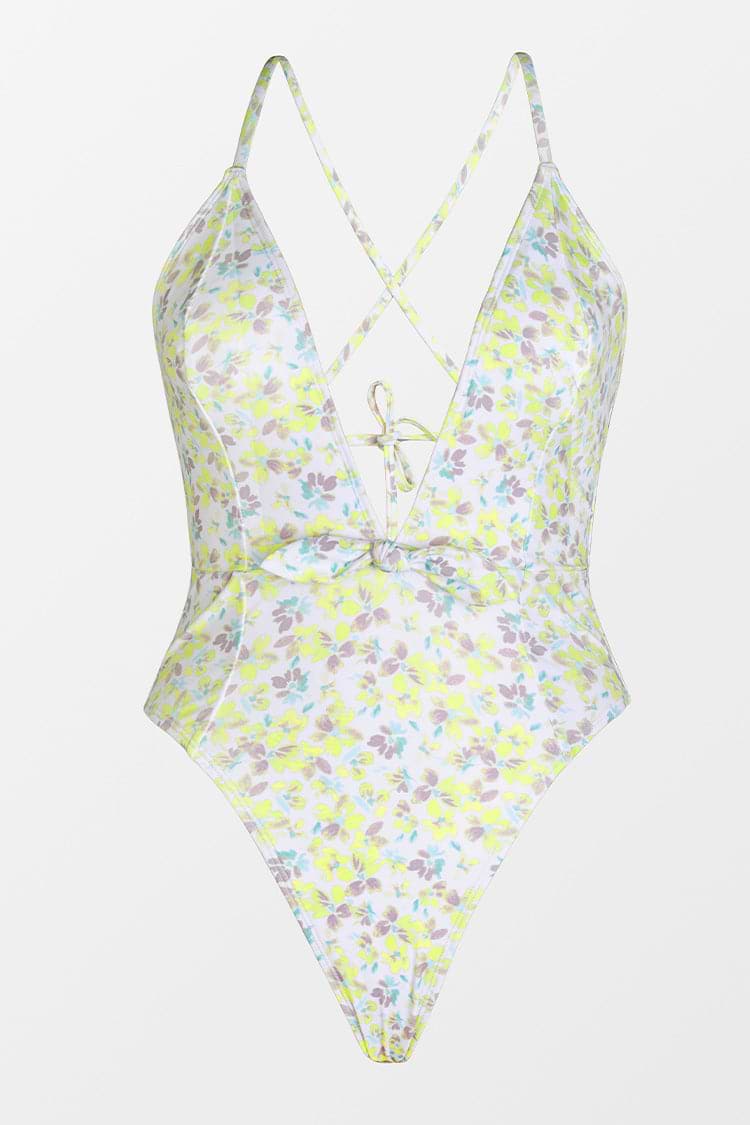 Bañador Itsy Ditsy con frente anudado y escote pronunciado