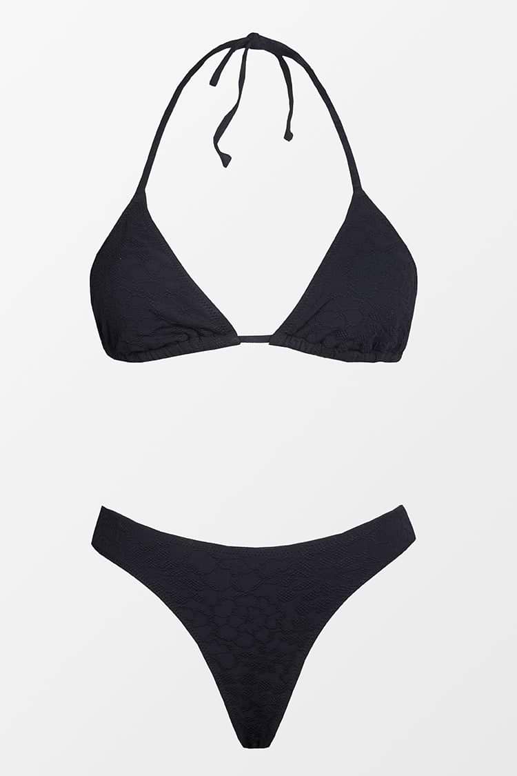 Paris Triangle Cup String Black Bikini