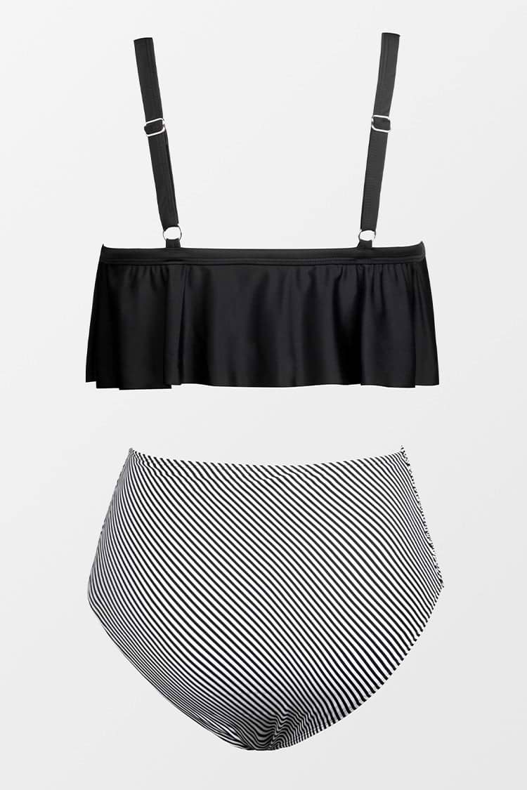 Ruffle Plus Size Bikini With High Waisted Bottom