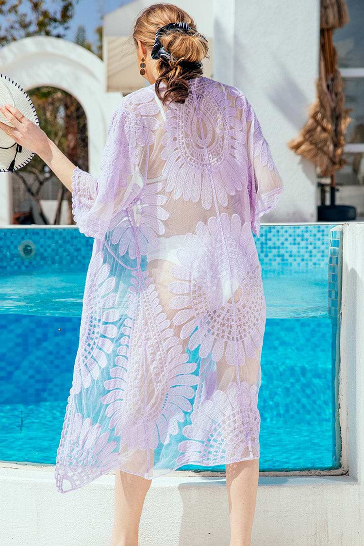 Cover up violet clair ouvert sur le devant