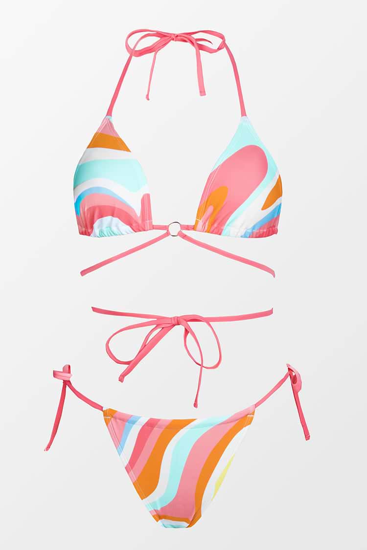Moving & Grooving Triangle And Ultra Cheeky Hipster Bikini Swimsuit