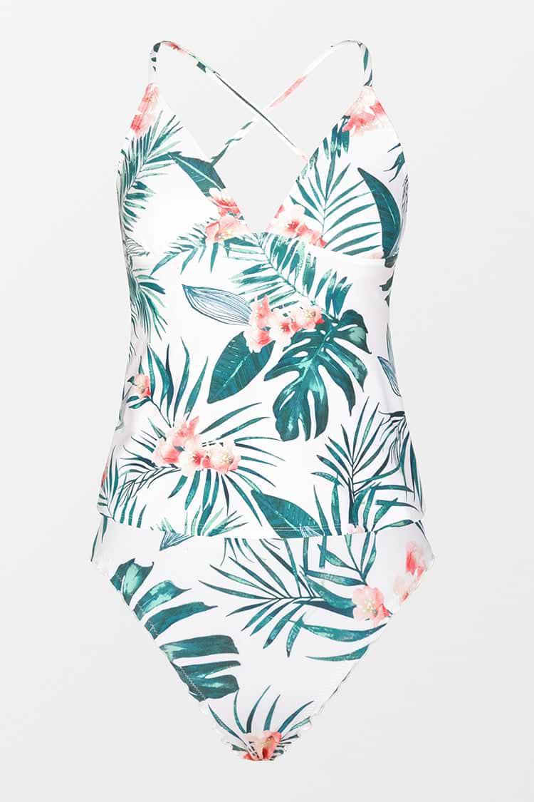 Paradise Tropics Conjunto de tankini y hipster con bordes Merrow