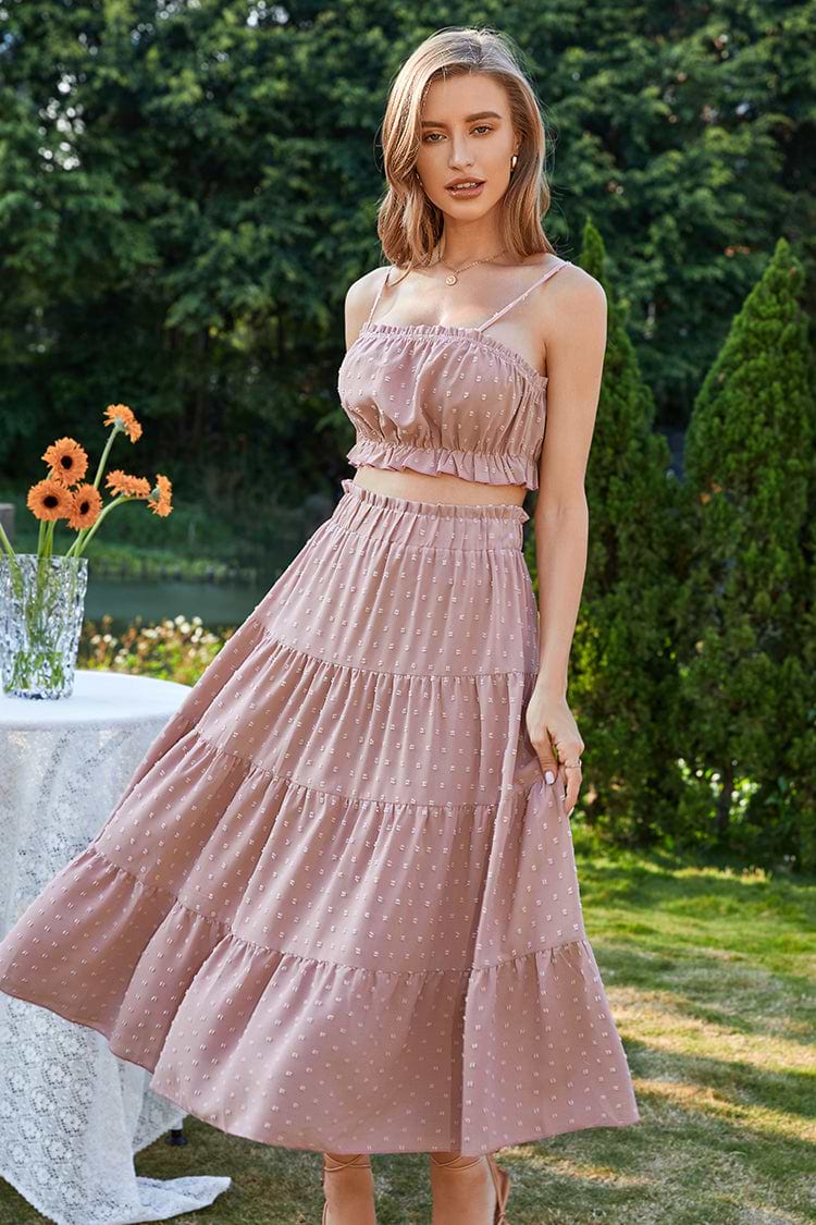 Robe trapèze frill plissée longue