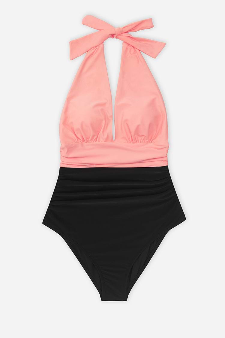 Maillot de bain une pièce dos nu et froncé