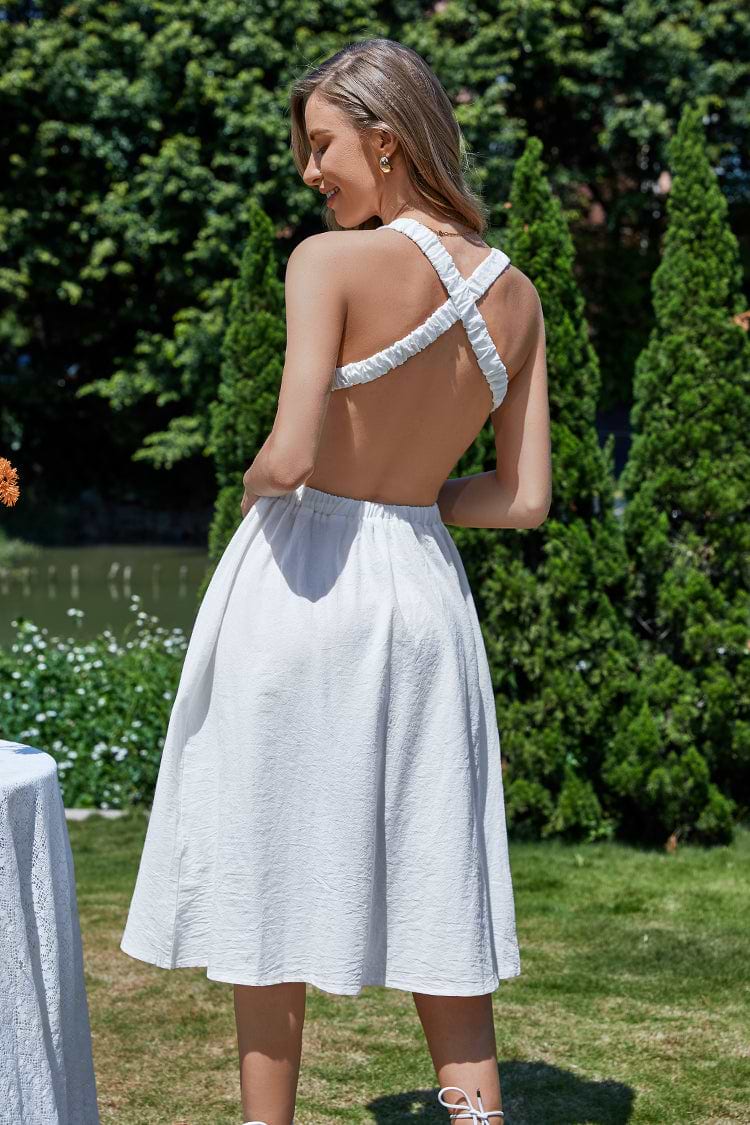 Finola Vestido tubo con Escote halter Recorte Espalda abierta