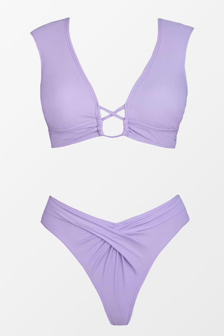 Paluma Cap Sleeve Bralette And Twist Front High Waist Bikini Swimsuit