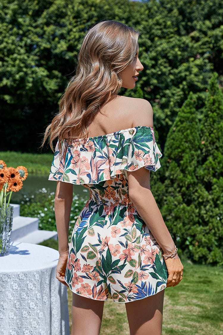 Ginny Mono de cintura elástica con adornos de frunces y volantes