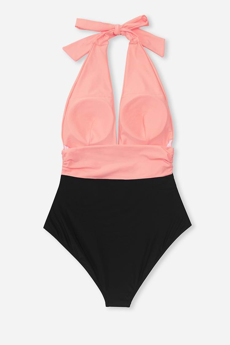 Maillot de bain une pièce dos nu et froncé