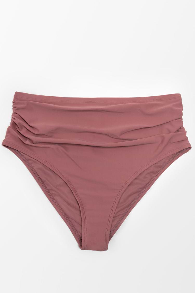 High waist Bikinihose mit Raffung in großen Größen