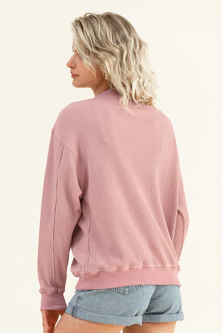 Nevaeh Pink Drop Shoulder Sweater