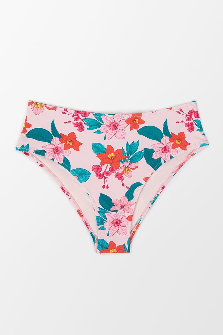 Dayana Floral Mid Waisted Bikini Bottom