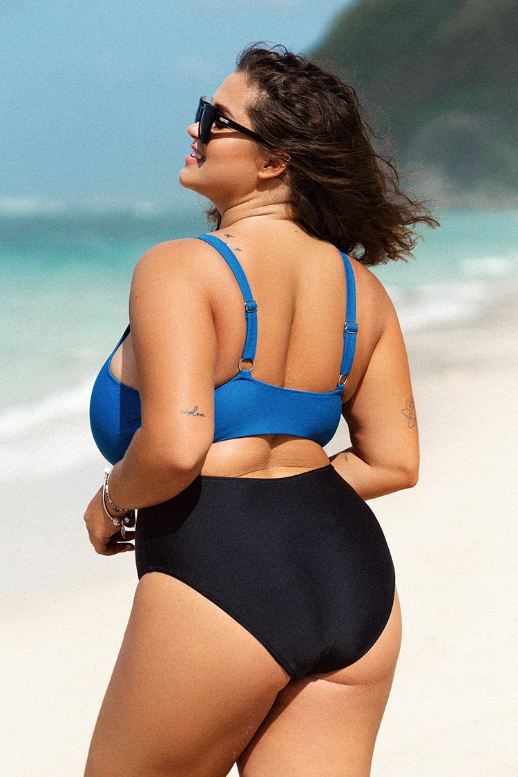 Beatriz Twist Front Cut Out Plus Size One Piece Swimsuit