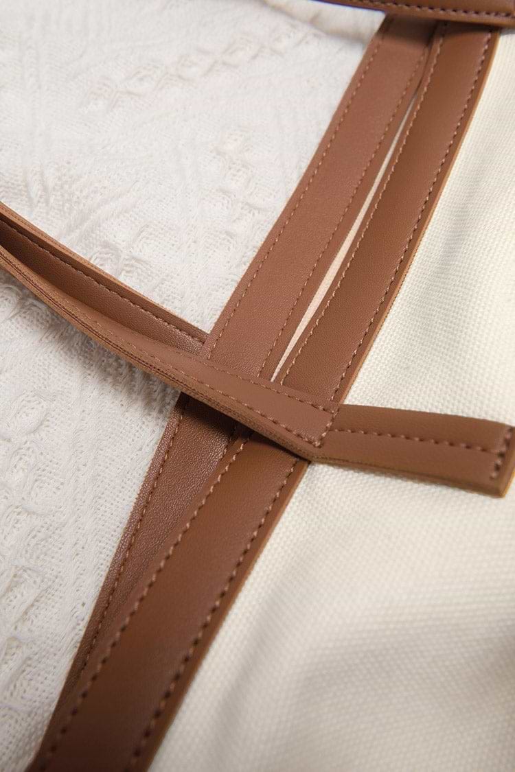 Sand and Stone Color Block Tote Bag