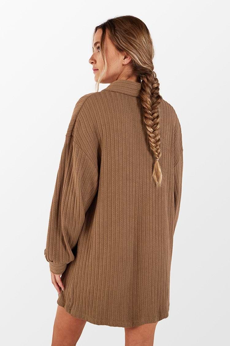 Shayla Loose Waist Buttoned Collar Shirt Dress