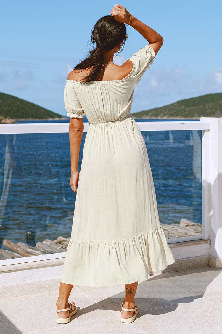 Kleid mit Rüschen und Knopfleiste vorne