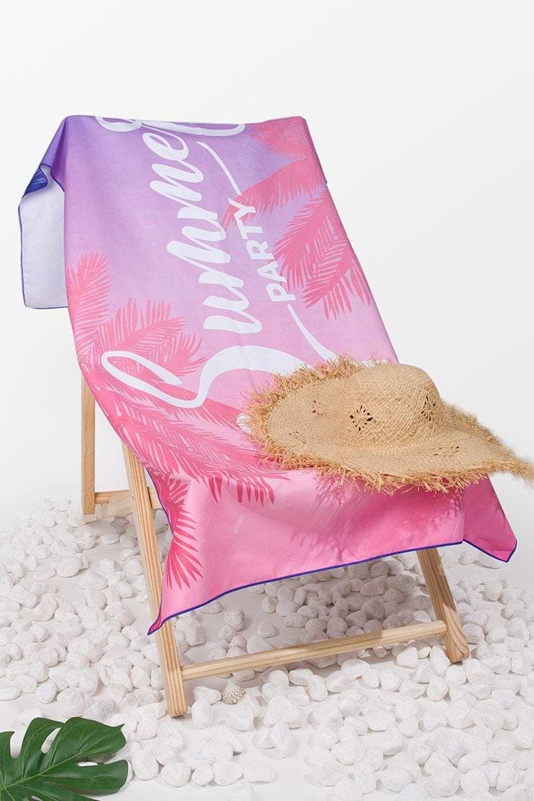 Manta de Playa Summer Forever con Estampado de Letras y Tropical