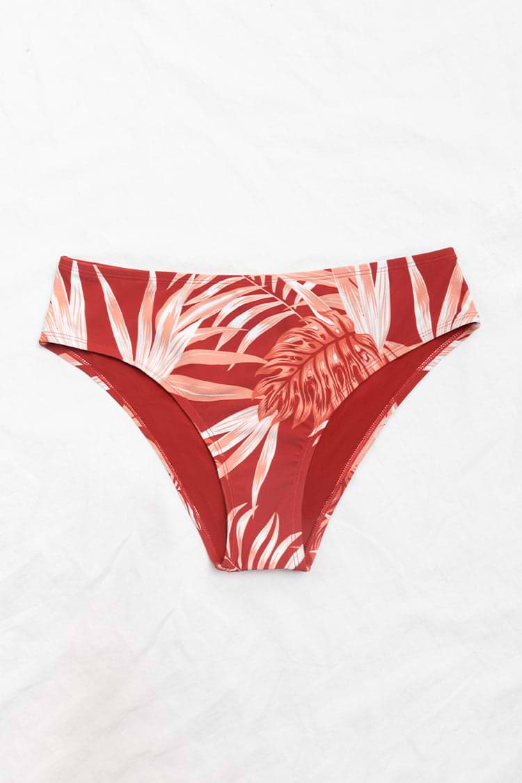 Bas de bikini taille moyenne avec bordure en échelle