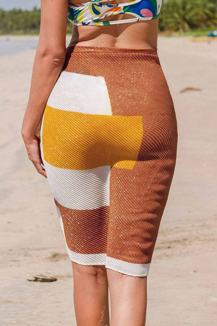 Laguna Beach Geometric Print Tie Waist Sarong