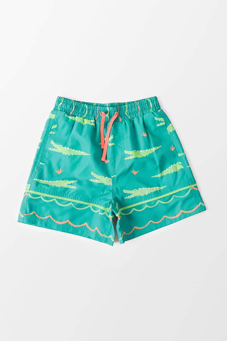 Rainforest Grün Boogie Woven pantalones cortos de baño para chicos