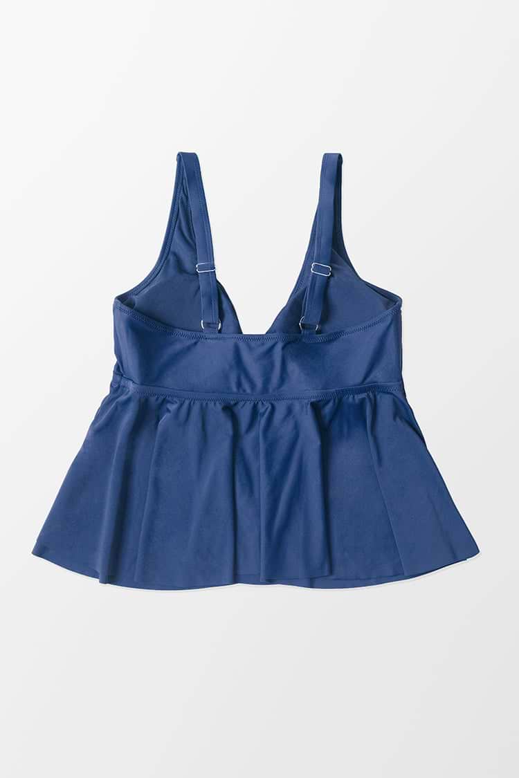 Haut de tankini grande taille à volants et à nœud
