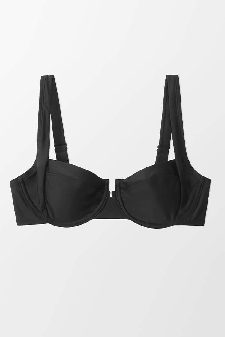 Haut de bikini noir à crochet dans le dos