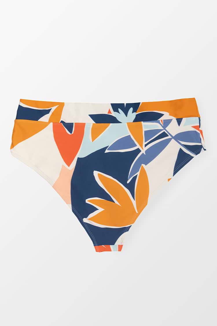Tropische Bikinihose mit High waist in großen Größen