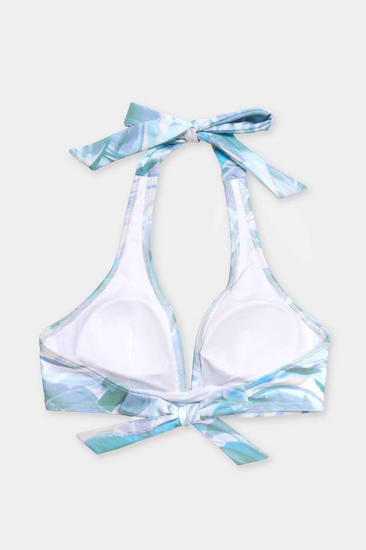 Neckholder-Bikinioberteil mit abstraktivem Print