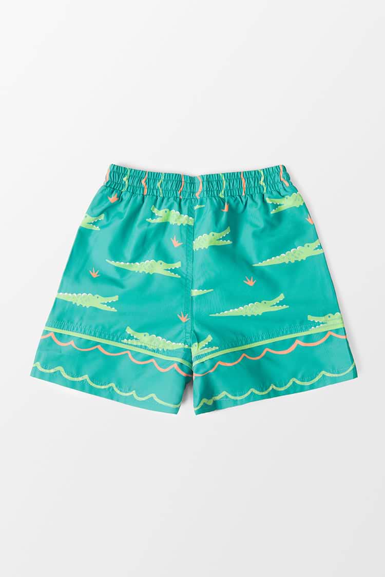 Rainforest Grün Boogie Woven pantalones cortos de baño para chicos