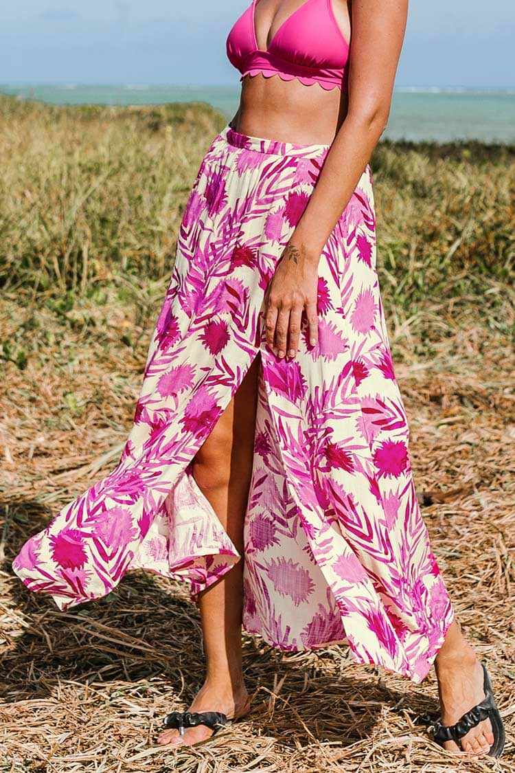 Makenna Leafy Split Skirt