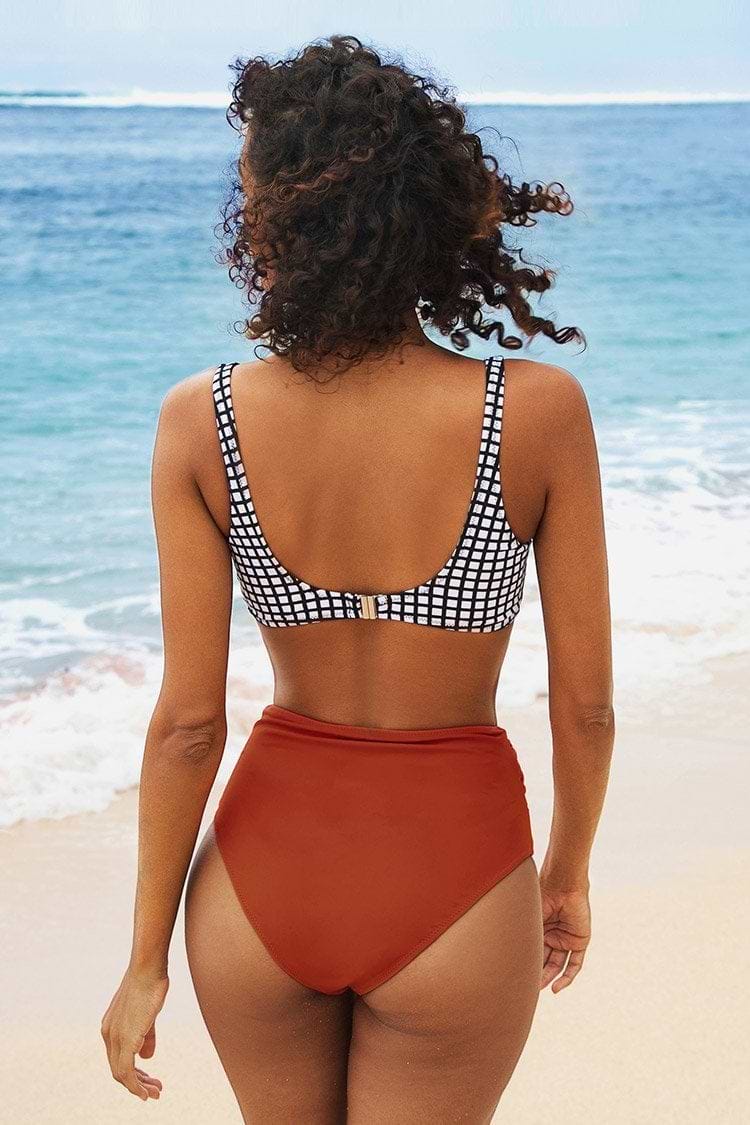 Bikini de cintura alta de cristal