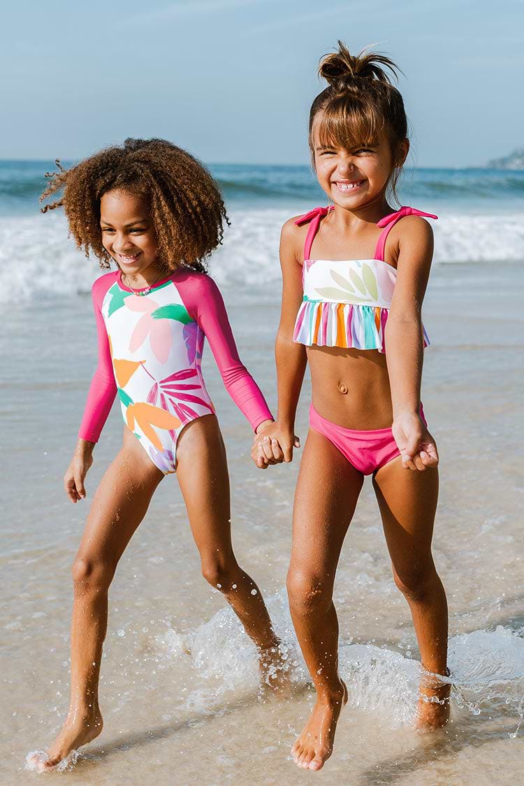 Street Art Back Zip Girls Swim One Piece Swimsuit