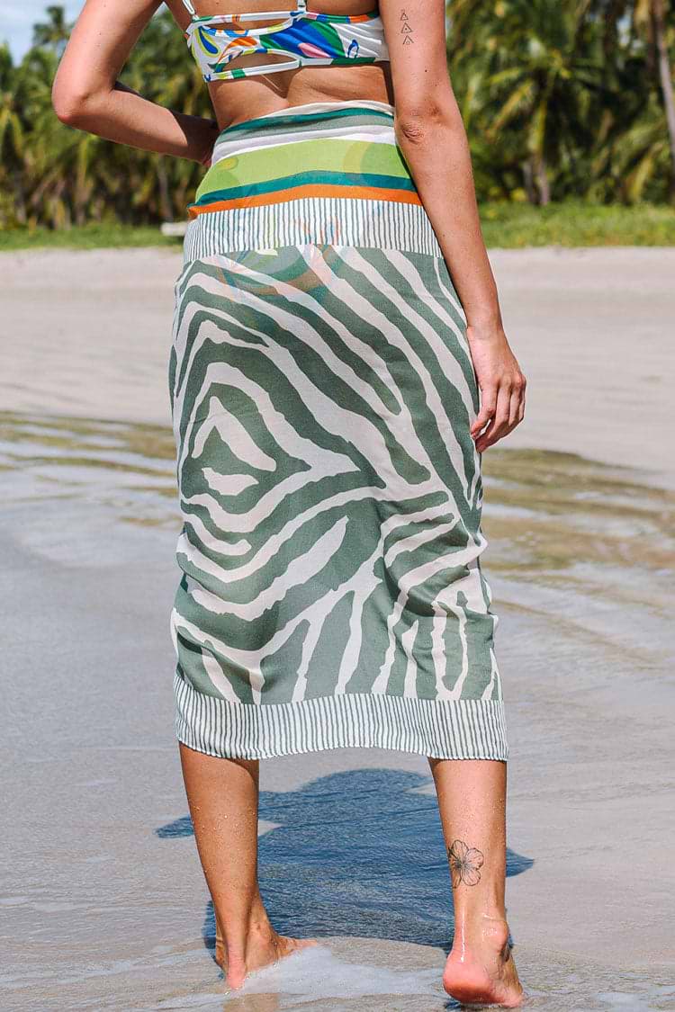 Cala Zebra Print Tie Waisted Sarong